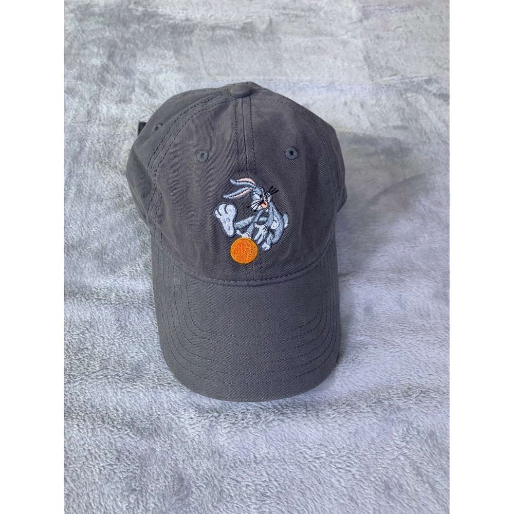 Looney Tunes Bugs Bunny Basketball Hat‎ Gray Cotton Adjustable Dad Cap Used